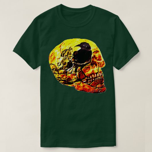 getatoeëerde ravenschedel t-shirt (Design voorkant)