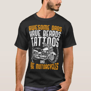 Getatoeëerde Vader Motorfiets Vaderdag Grappig T-shirt