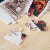 Getatoeëerde verpleegster pin-up legpuzzel (Zijkant)