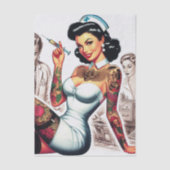 Getatoeëerde verpleegster pin-up tissuepapier (Voorkant)