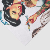 Getatoeëerde verpleegster pin-up tissuepapier (Detail)