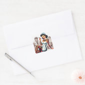 Getatoeëerde verpleegster pin-up vierkante sticker (Envelop)