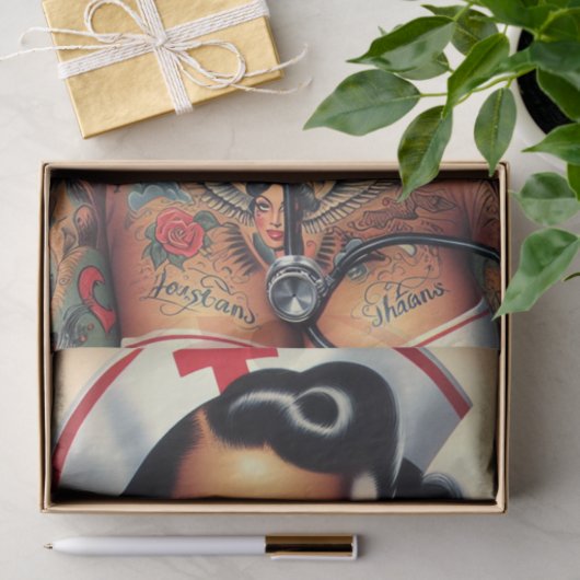 getatoeëerde verpleegsterspeld tissuepapier (Geschenk)