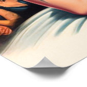 Getatoeëerde vintage pin-up poster (Hoek)