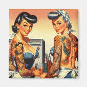 Getatoeëerde Vintage Pin-ups Magneet (Voorkant)