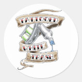 Getatoeëerde witte prullenbak Stickers (Voorkant)