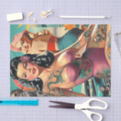 Getatoeëerde zomer pin-up collage tissuepapier (Craft)