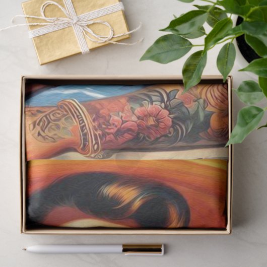 Getatoeëerde zomerpin-up tissuepapier (Geschenk)