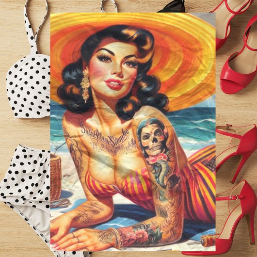 Getatoeëerde zomerpin-up tissuepapier