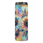 Getatoeëerde Zonnebloem Luipaard Koffie Cool Thermosbeker (Achterkant)