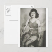 Getatoeëerde zwemschoonheid briefkaart (Voorkant / Achterkant)