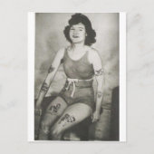 Getatoeëerde zwemschoonheid briefkaart (Voorkant)