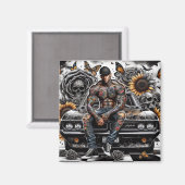 Getatteerde Man 2 inch magneet (Voorkant / Achterkant)