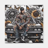 Getatteerde Man 2 inch magneet (Voorkant)