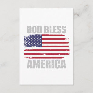 Getatteerde vlag met "God Bless America" Informatiekaartje