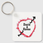 Getatterde Rode Hoofdlijn & Pijl Gepersonaliseerd Sleutelhanger (Voorkant)