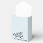 Getaway auto schets bruiloft bedankdoosjes (Geopend)