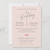 Getaway Car Wedding Romantische Blush Roze Uitnodi Kaart (Voorkant)