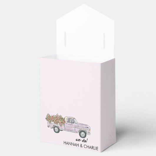 Getaway pick-up truck waterverf Bruiloft Bedankdoosjes (Geopend)