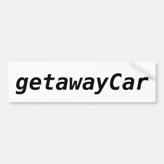getawayCar Bumpersticker (Voorkant)