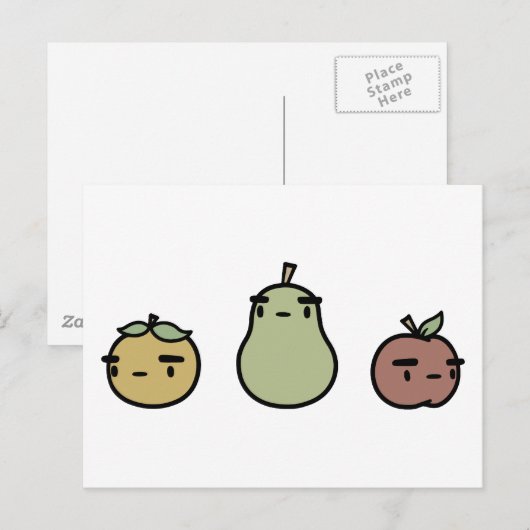 Getaxeerde vruchten briefkaart (Voorkant / Achterkant)