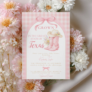 Geteeld in Texas Cowgirl Laarzen Roze Strik Baby S Kaart