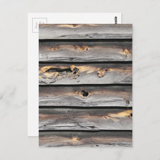 getekend door het weer als oude houten achtergrond briefkaart (Voorkant / Achterkant)