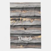 getekend door het weer als oude houten achtergrond theedoek (Verticaal)