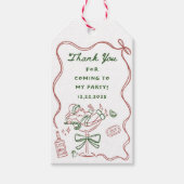 Getekend Merry Little Cocktail Kerstfeest Cadeaulabel (Voorkant)