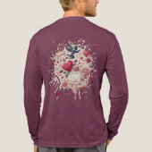 Getekend met een roos Tri-Blend shirt (Achterkant volledig)
