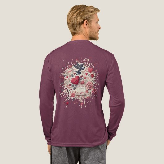 Getekend met een roos Tri-Blend shirt (Achterkant)