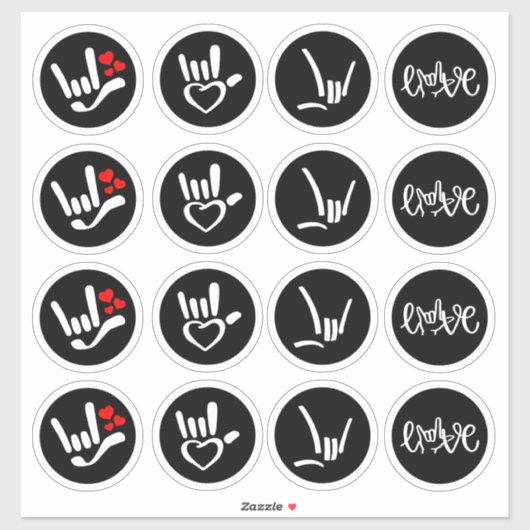 “Getekend met Liefde – ASL ILY” Sticker (Vel)