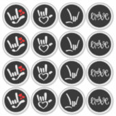“Getekend met Liefde – ASL ILY” Sticker (Voorkant)