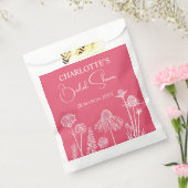 Getekende bloem met roze wilde roos bloemen bedankzakje (Gezegeld)