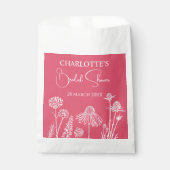 Getekende bloem Roze wilde bloemen Bedankzakje (Voorkant)