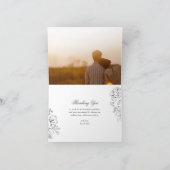 Getekende bloemen geschetst Dank u kaart (Binnen)