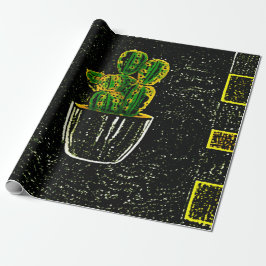 Getekende cactus cadeaupapier