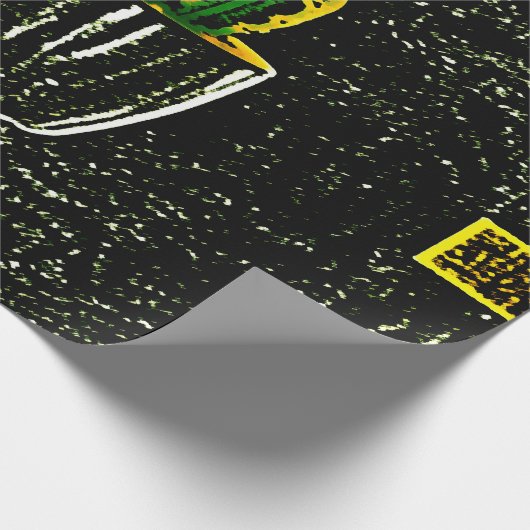 Getekende cactus cadeaupapier (Hoek)