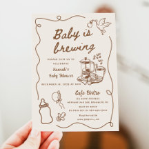 Getekende Coffee Baby is op komst Baby Shower