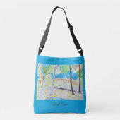 Getekende herfstscene crossbody tas (Achterkant)