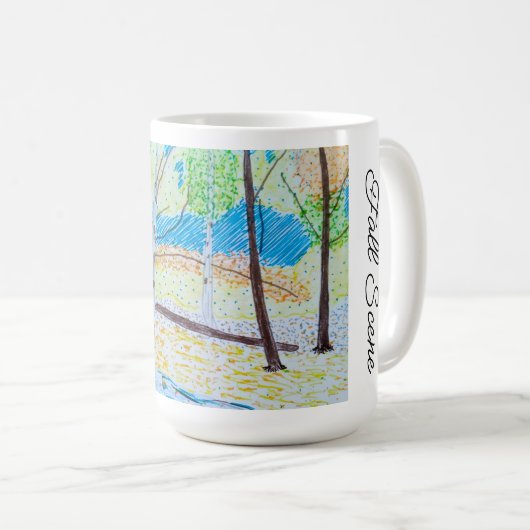 Getekende herfstscene koffiemok (Voorkant rechts)
