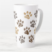 Getekende honden, katten pootje. Hond, kat poten. Latte Mok (Rechterhoek)