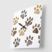 Getekende honden, katten pootje. Hond, kat poten. Vierkante Klok (Hoek)