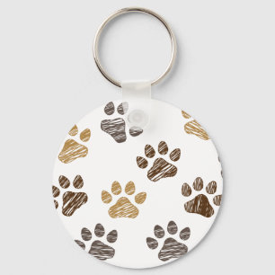 Getekende honden, katten pootje. Kat poten. Sleutelhanger