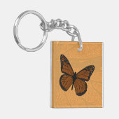 Getekende Monarch Acryl Sleutelhanger (Voorkant Links)