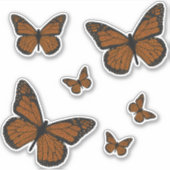 Getekende Monarch Contour Sticker (Voorkant)