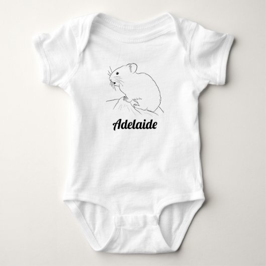 Getekende Pika Getekend op Baby Naam Steen Romper (Voorkant)