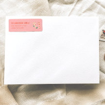  getekende roze rode kerst doddle adres