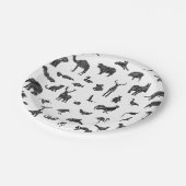 Getekende safari wilde dieren print. Dierenpark, Papieren Bordje (Gekanteld)