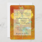 Getekende zonnebloemen trouwkaart kaart (Voorkant)